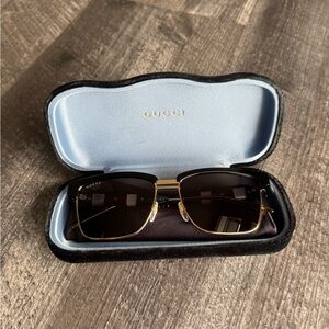 Gucci Black & Gold Designer Sunglasses GG0603S